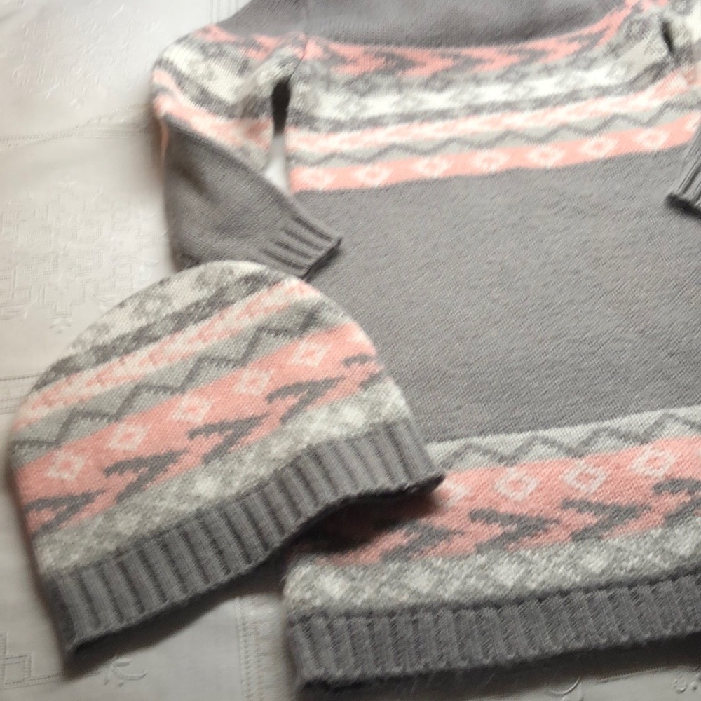 Girls Toddler Knit Dress Matching Cap